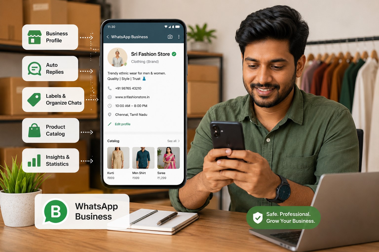 WhatsApp Business app மூலம் customer orders manage செய்யும் இந்திய சிறு வணிக உரிமையாளர்